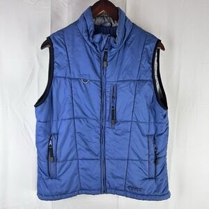 Eddie Bauer Puffer Vest Women Medium Blue Ebtek Primaloft Outdoors Winter Casual